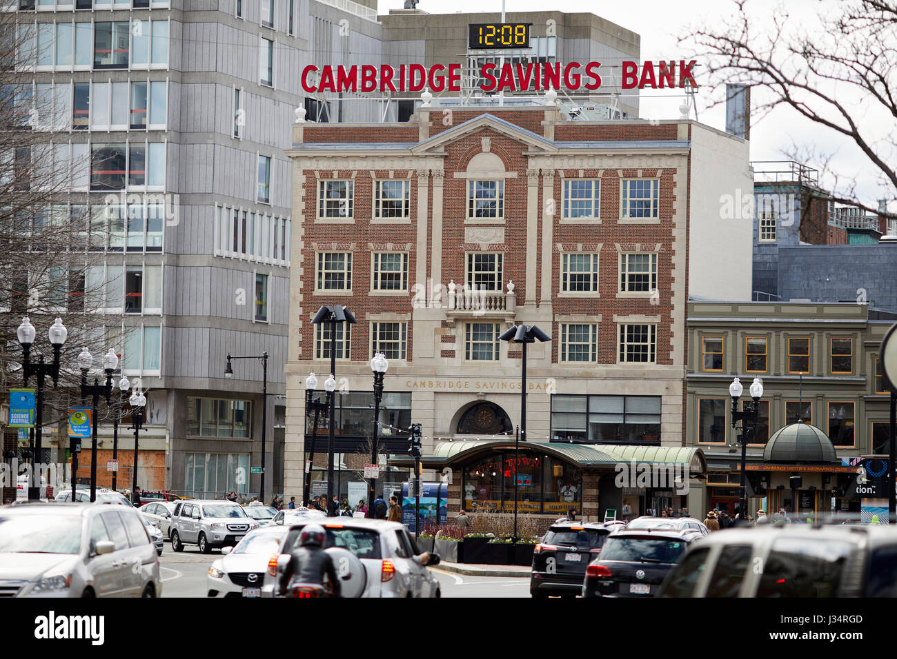 Cambridge-Sparkasse unterzeichnen Camebridge,, Boston, Massachusetts, USA, Harvard University, USA, Stockfoto