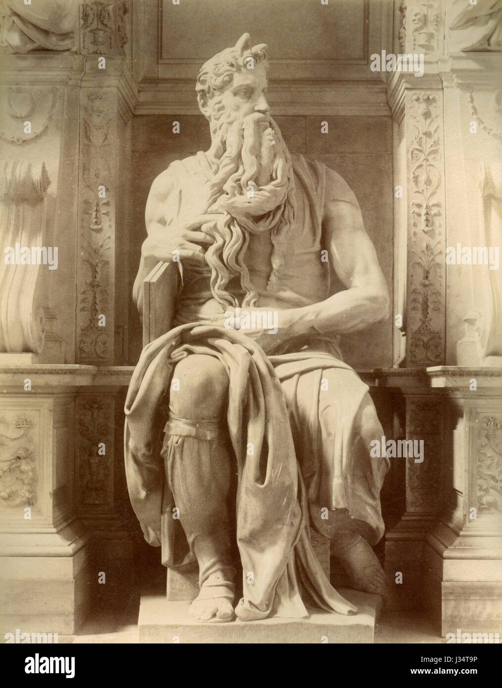 Skulptur Moses von Michelangelo Buonarroti, San Pietro in Vincoli, Rom, Italien Stockfoto