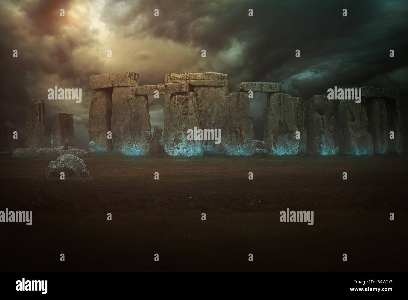 Magischen Steinen von Stonehenge. Fantasie-manipulation Stockfoto