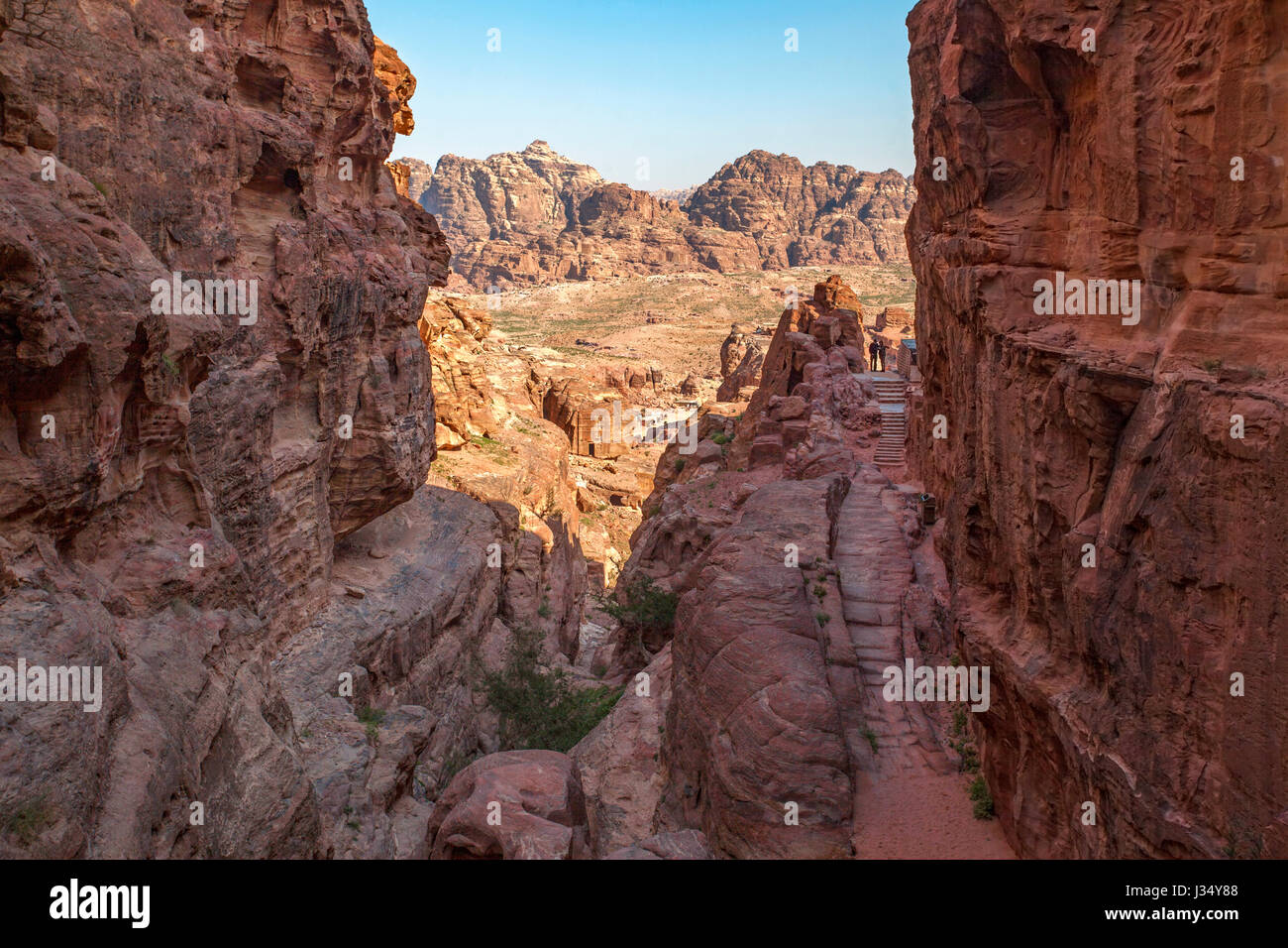 Der Weg zum 'Hohen Opferplatz', Petra, Jordanien, Naher Osten. Stockfoto