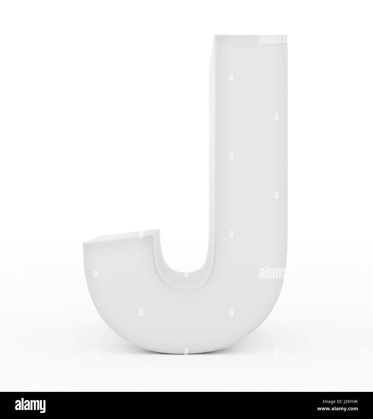 Buchstabe J 3d weiß isoliert auf weiß - 3d rendering Stockfoto