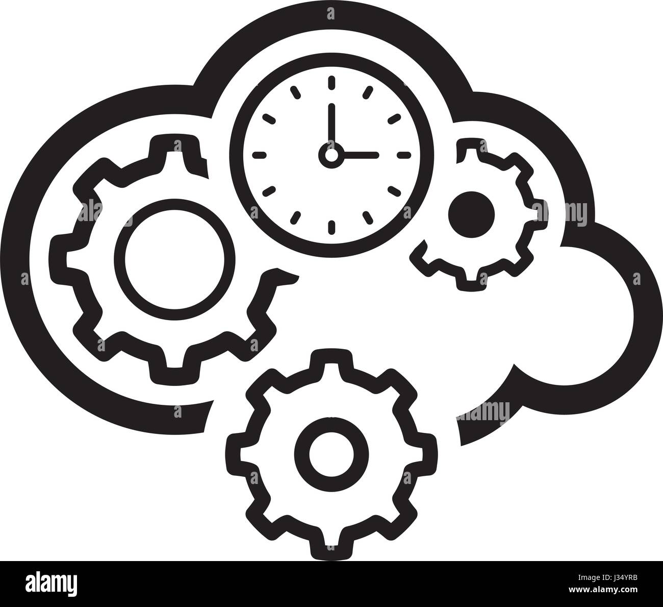 Cloud Verarbeitung Symbol Flaches Design Stock Vektorgrafik Alamy