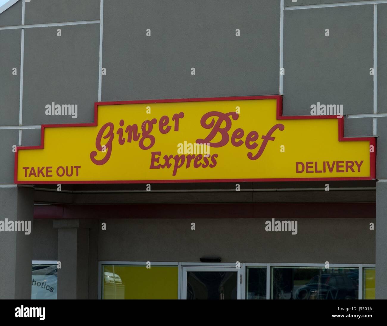 Ein Ingwer Rindfleisch Express Restaurant in Calgary, Alberta, Kanada Stockfoto