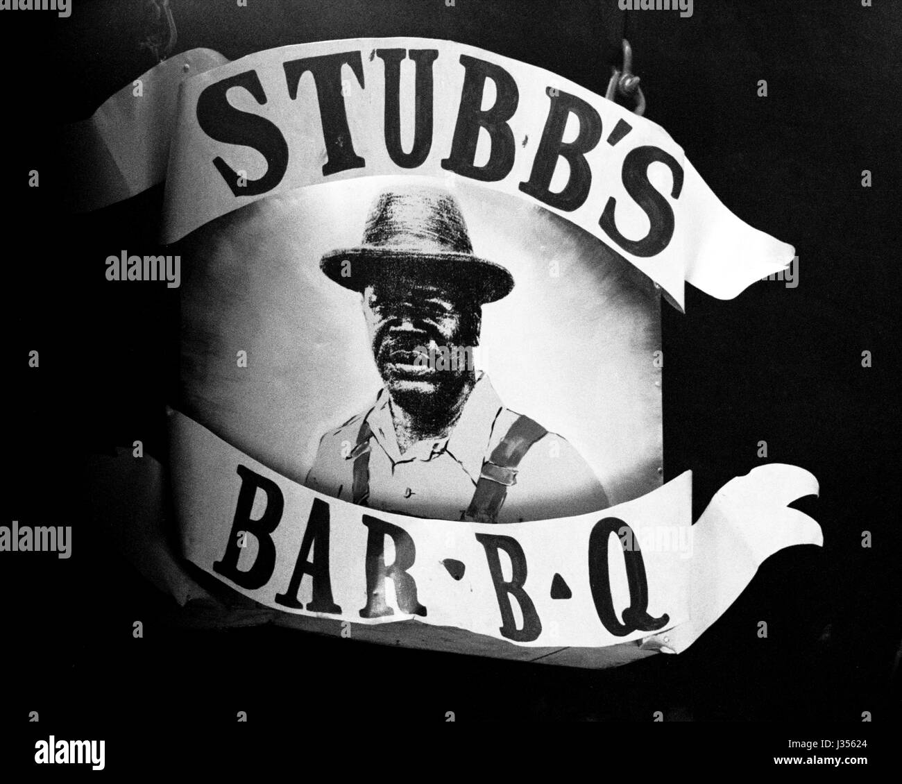 Ein Zeichen für Stubbs Bbq Restaurant in Austin, TX USA Stockfoto