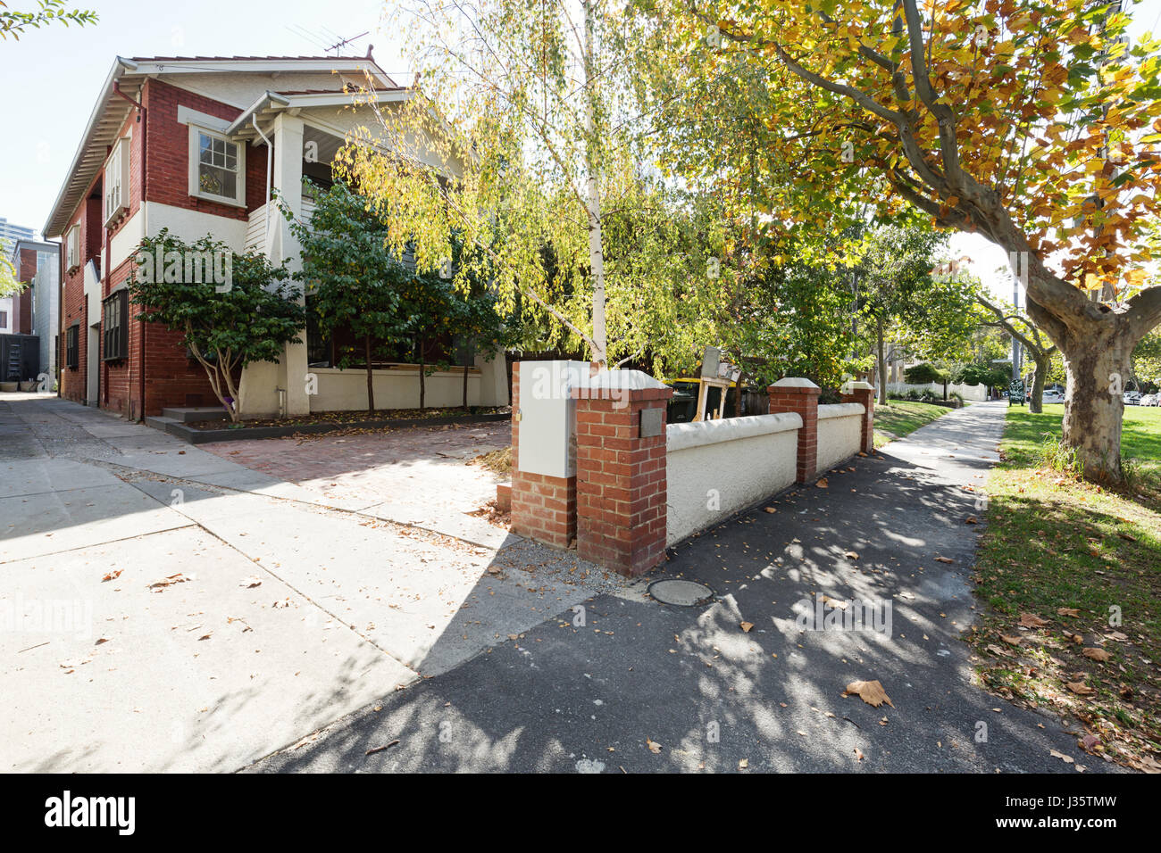 Älteren Stil verziert und grand edwardian Mehrfamilienhaus in Melbourne Stockfoto