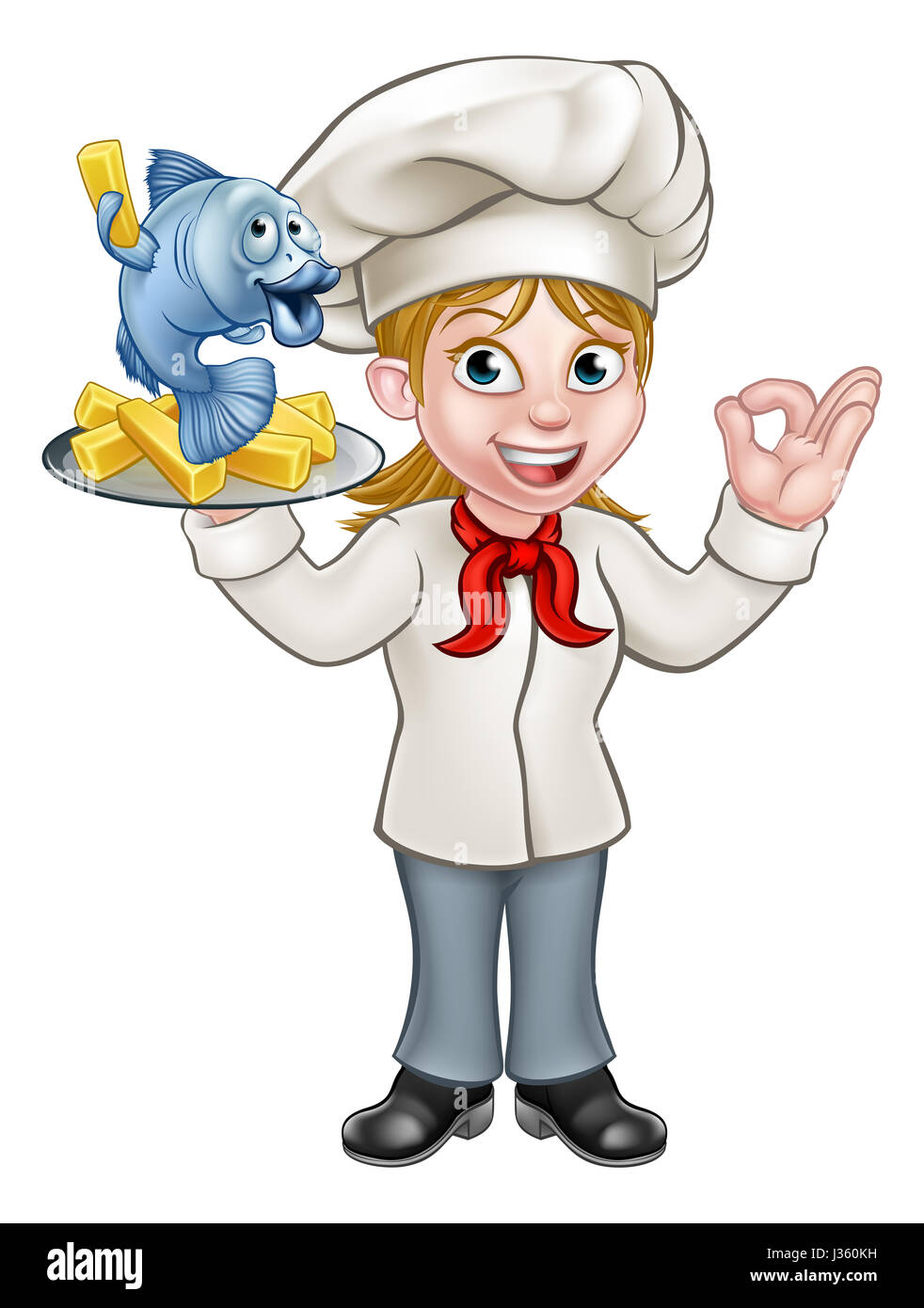 Illustration Cartoon Fish Chips Chef Fotos Und Bildmaterial In Hoher 