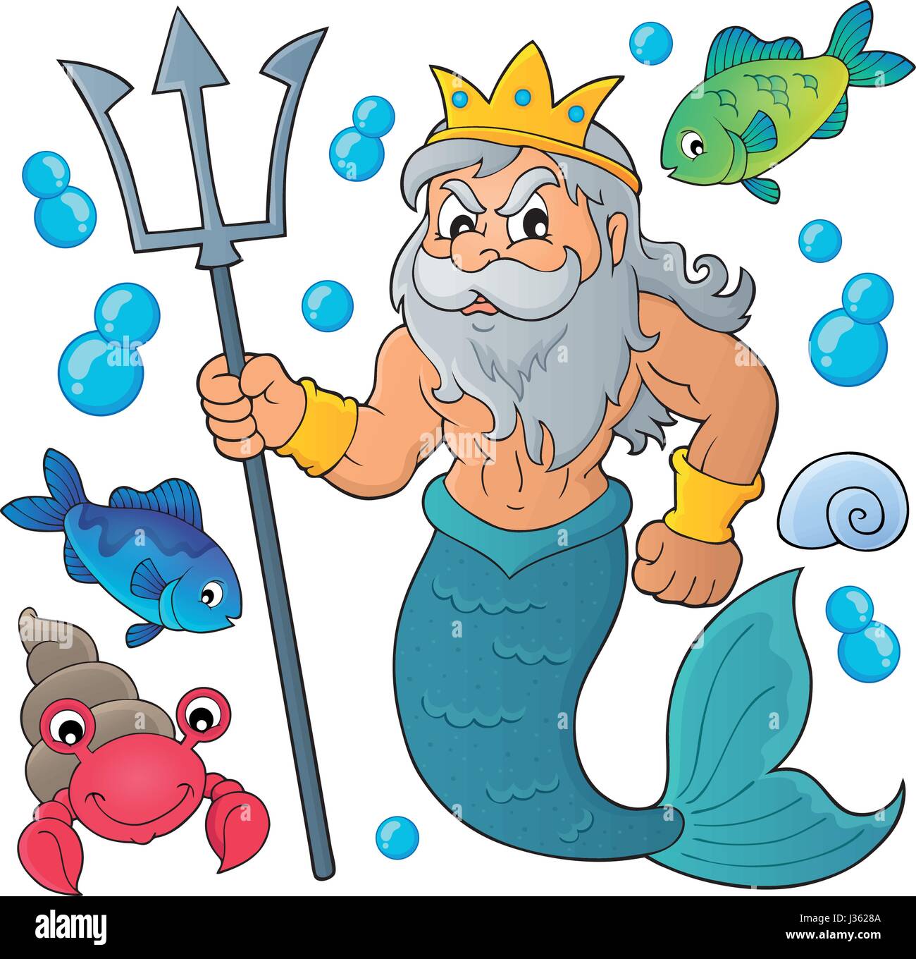 Poseidon-Thema-Bild 1 - eps10-Vektor-Illustration. Stock Vektor