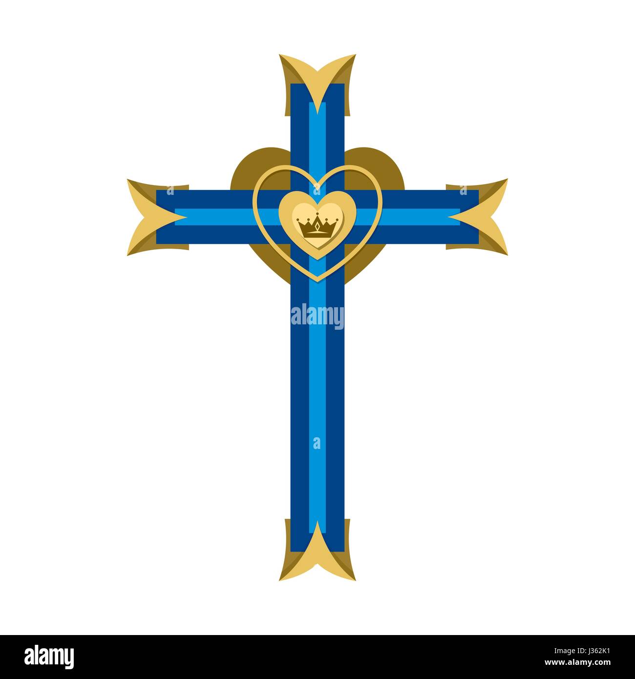 Christliches Symbol. Kreuz des Herrn und Erlösers Jesus Christus. Stock Vektor