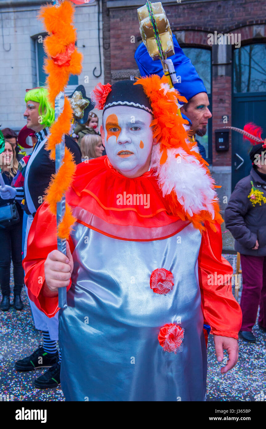 Teilnehmer der Binche Karneval in Binche, Belgien Stockfoto