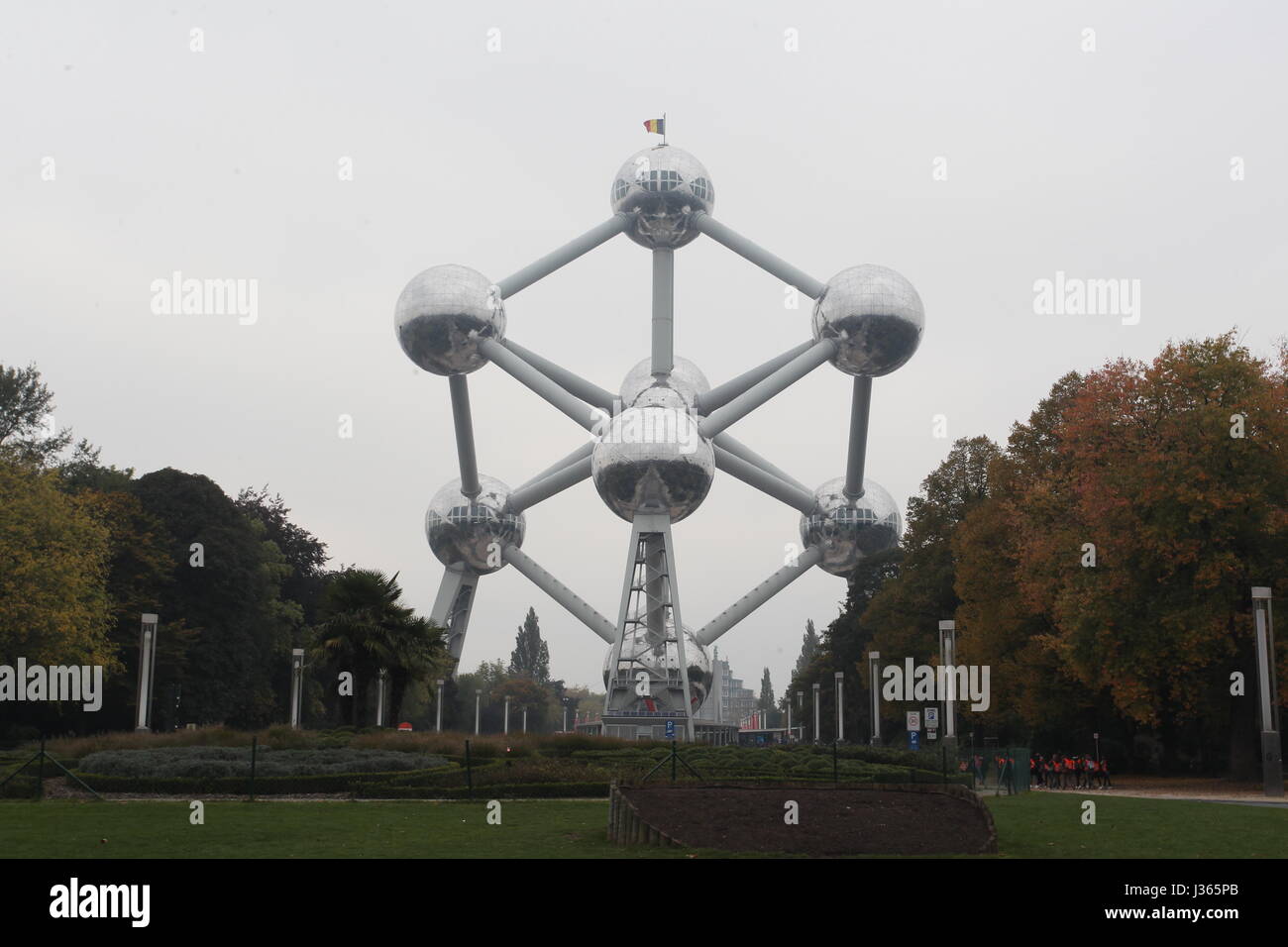 Das Atomium wurde ein Wahrzeichen in Brüssel für die Weltausstellung 1958 errichtet. Stockfoto