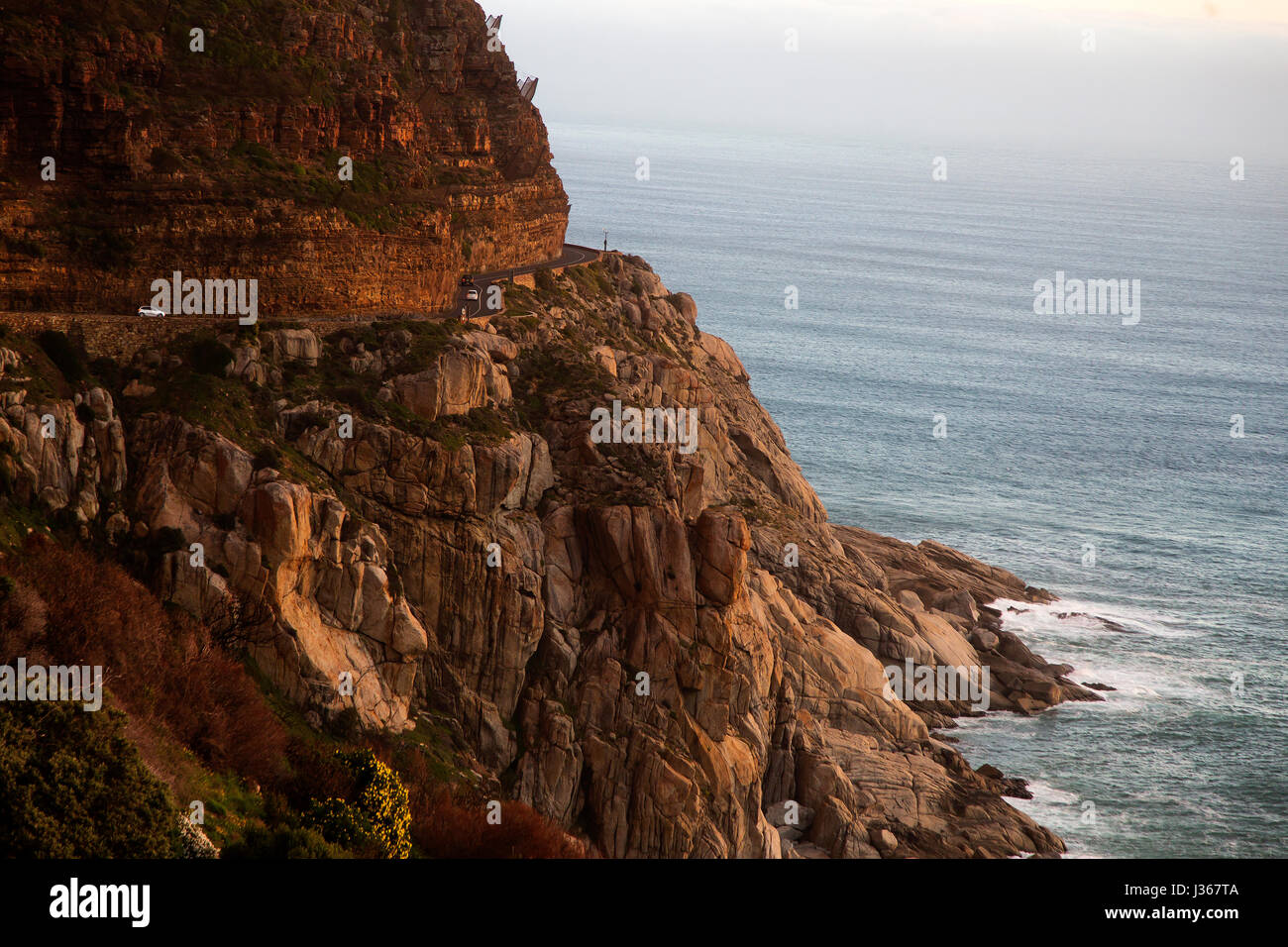 Als einer der besten Küste-Strecken der Welt, Chapmans Peak Drive, Cape Town, Südafrika, Stockfoto