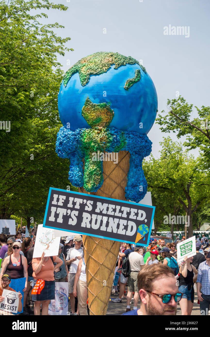 WASHINGTON, DC, USA - Climate March Demonstranten protestieren. Stockfoto