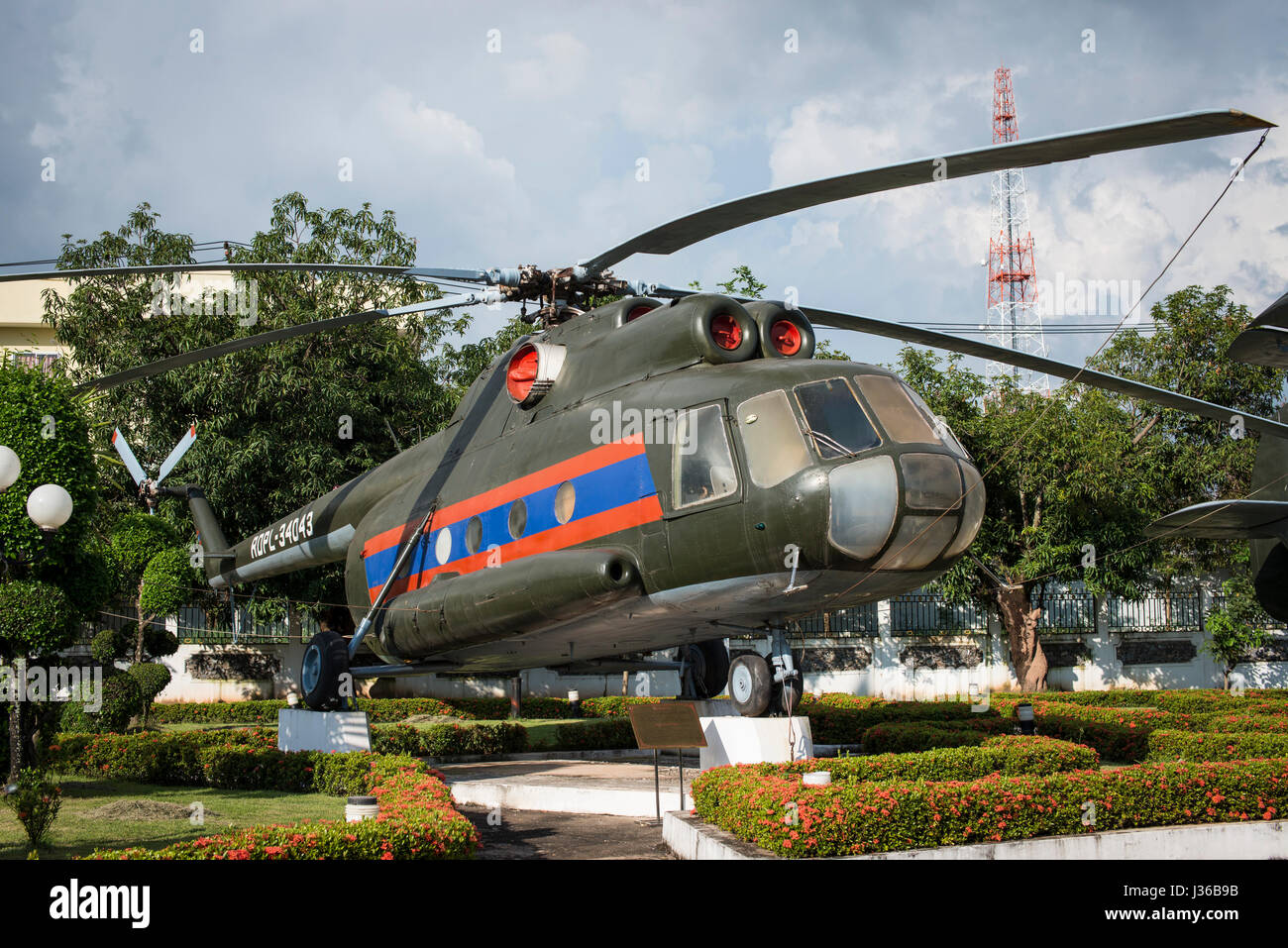 M18 Hubschrauber, Verteidigung-Museum, Vientiane Stockfoto