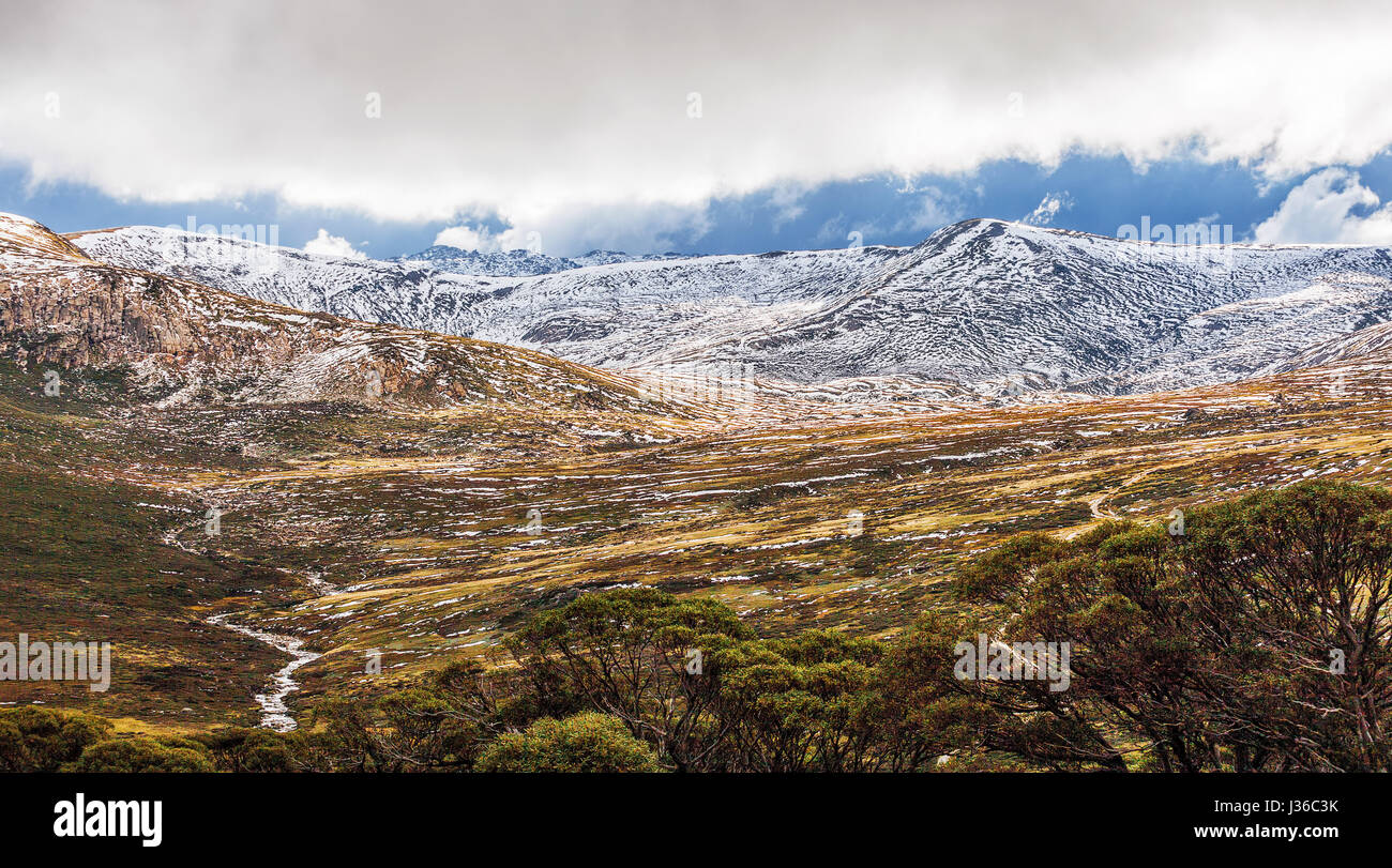 Herrliche Panorama-Landschaft des Mount Kosciuszko National Park, Australien Stockfoto