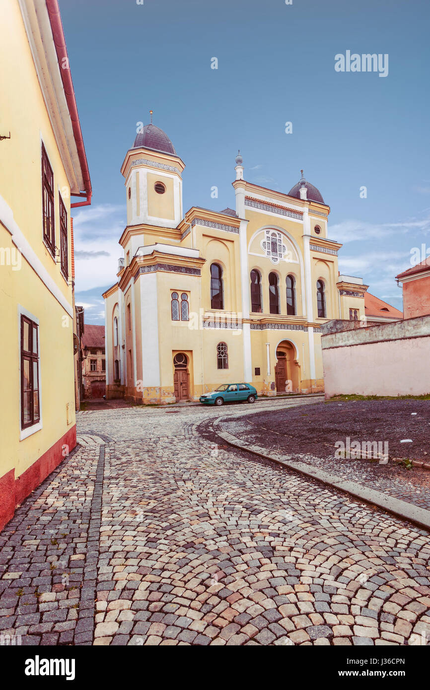 Die jüdische Synagoge in der Altstadt, Zatec, Nord-Böhmen, Tschechische Republik, Europa Stockfoto