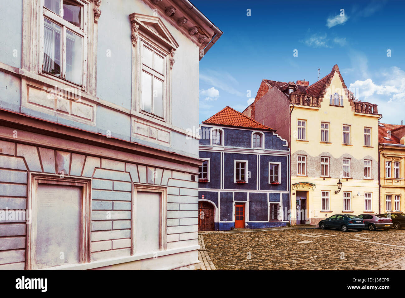 Häuser in der Altstadt, Zatec, Nordböhmen, Tschechische Republik, Europa Haus auf Tschechisch Stockfoto