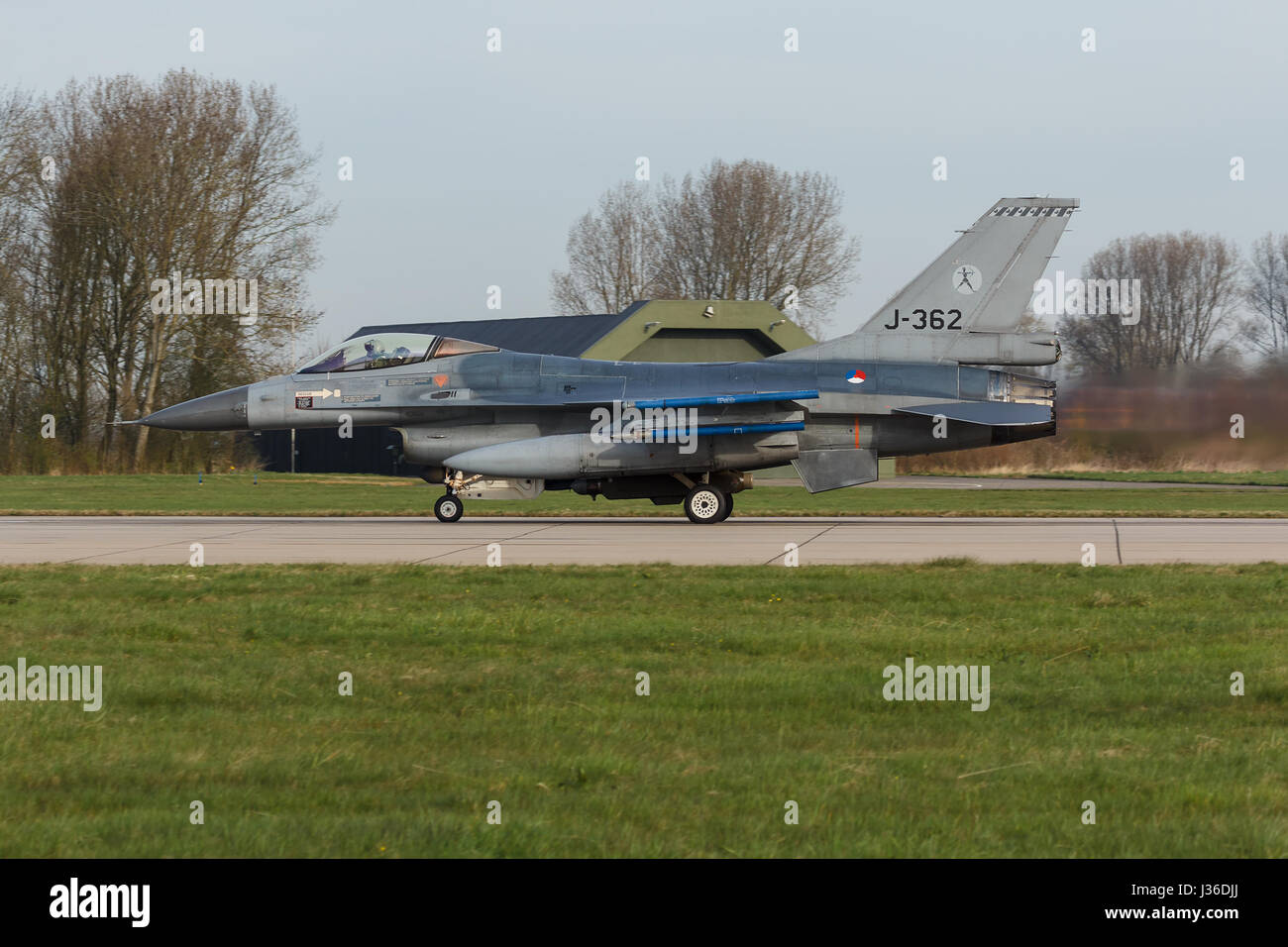 F-16A von 323 sqn der RNAF während der Friesischen Flagge Übung Stockfoto