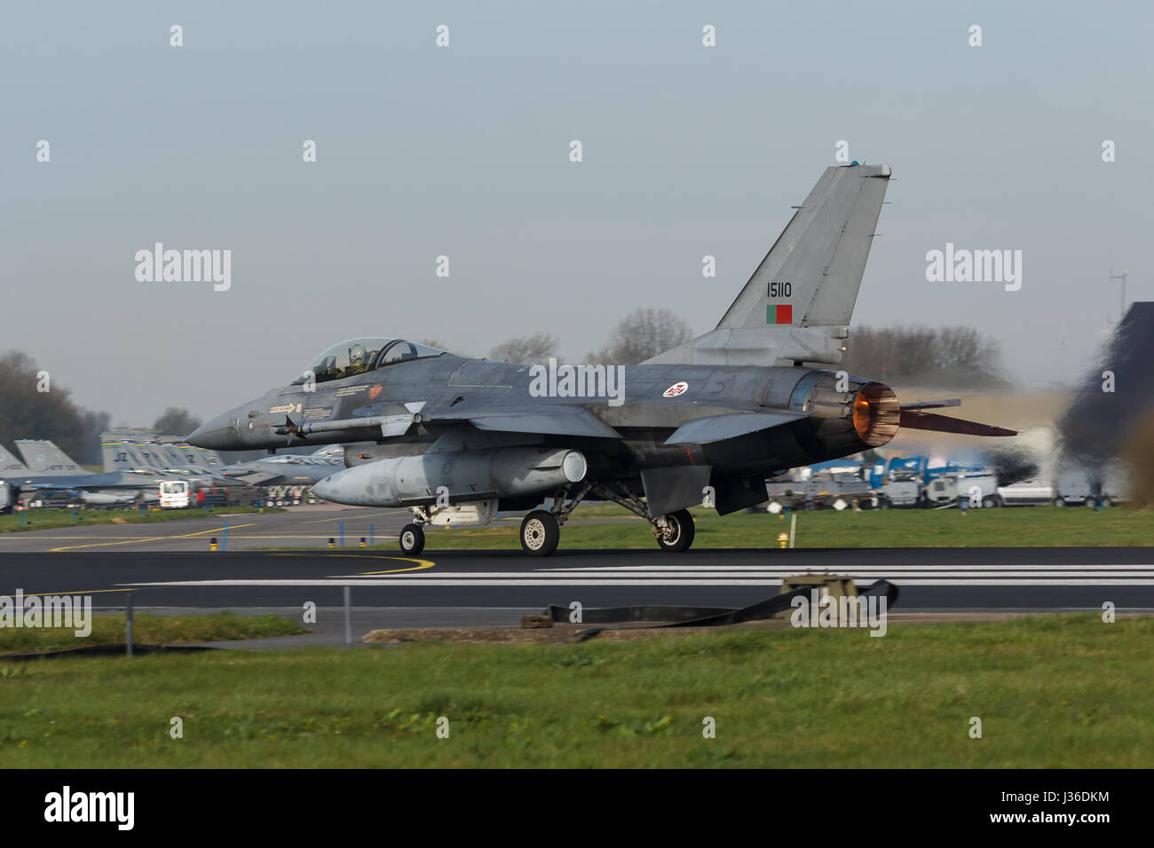 F-16A der portugiesischen Luftwaffe während der Friesischen Flaggen-Übung Stockfoto