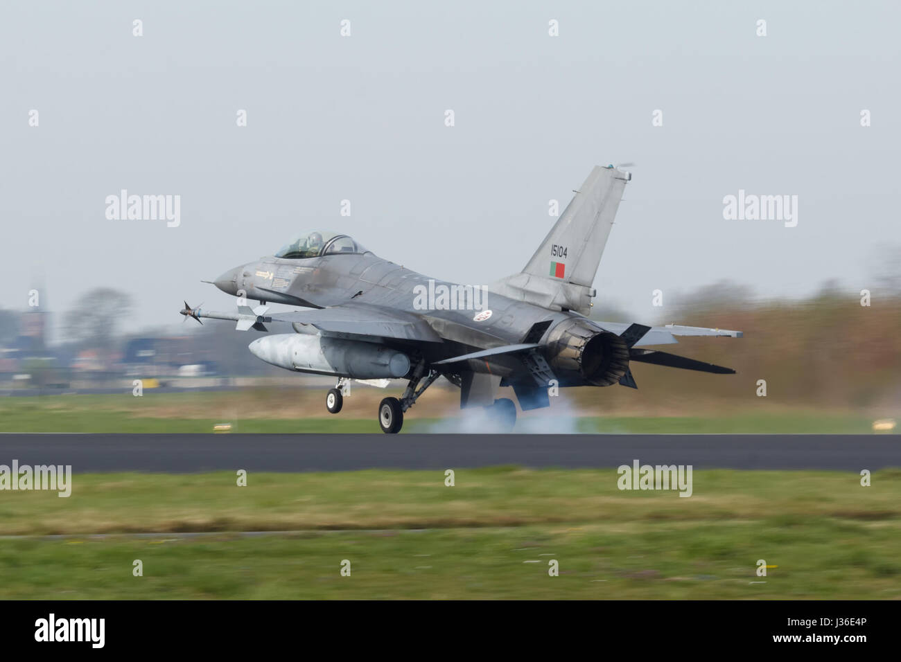 F-16A der portugiesischen Luftwaffe während der Friesischen Flaggen-Übung Stockfoto