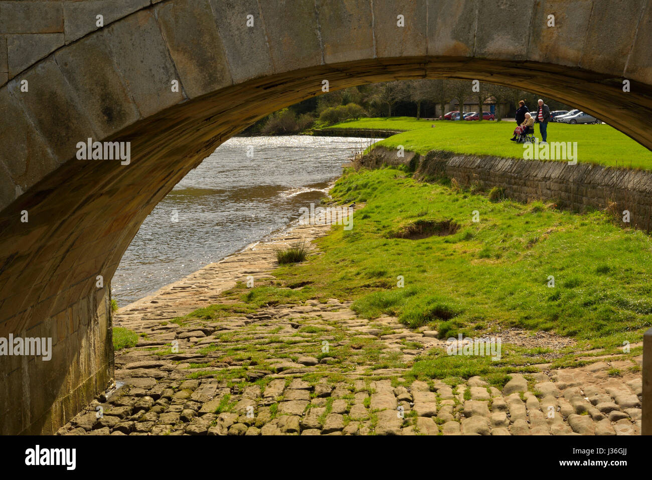 Burnsall Brückenbogen Stockfoto