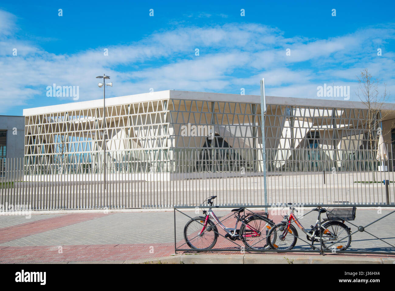 Fassade der deutschen Schule. Madrid, Spanien. Stockfoto