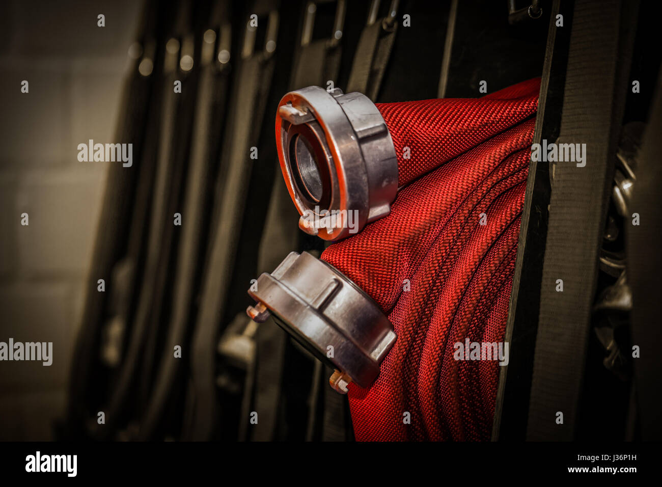 Professionelle Feuerwehrschlauch Feuerwehr - HDR Stockfoto