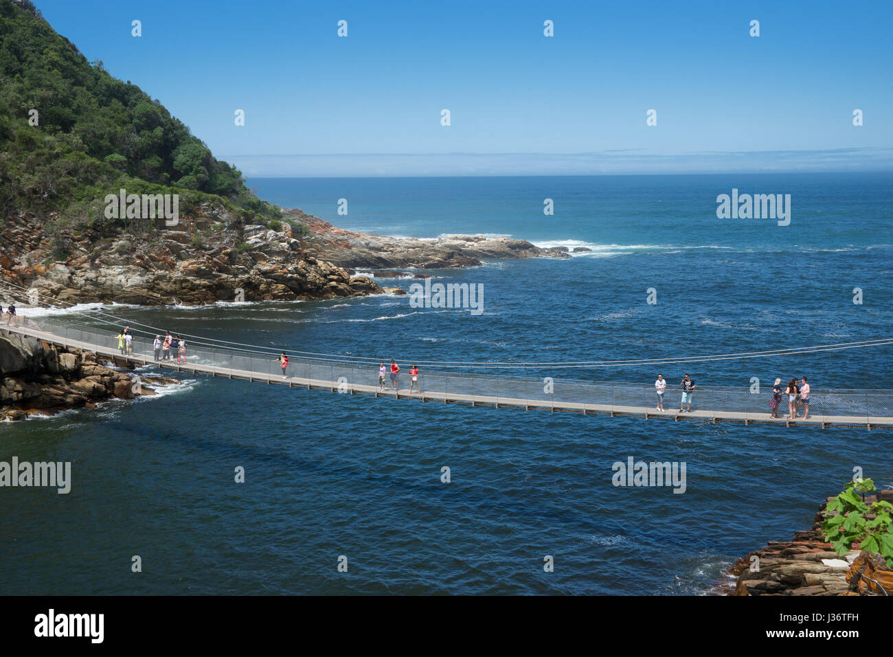 Hängebrücke Storms River Mund Tsitsikamma National Park Garden Route South Africa Stockfoto