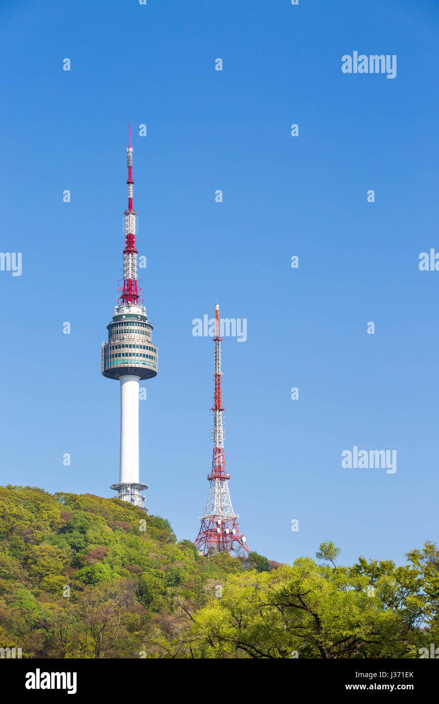 Namsan Park und N Seoul Tower, Südkorea Stockfoto