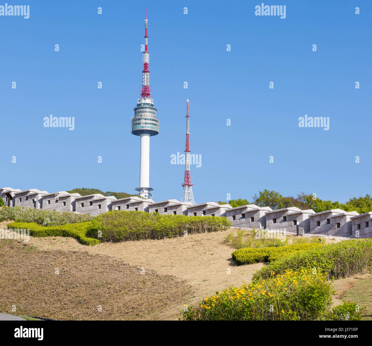 Namsan Park und N Seoul Tower, Südkorea Stockfoto