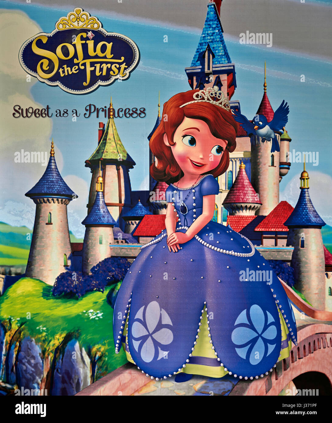 Prinzessin Sofia das erste Plakat . Once Upon a Princess Disney amerikanische TV-Serie. Stockfoto