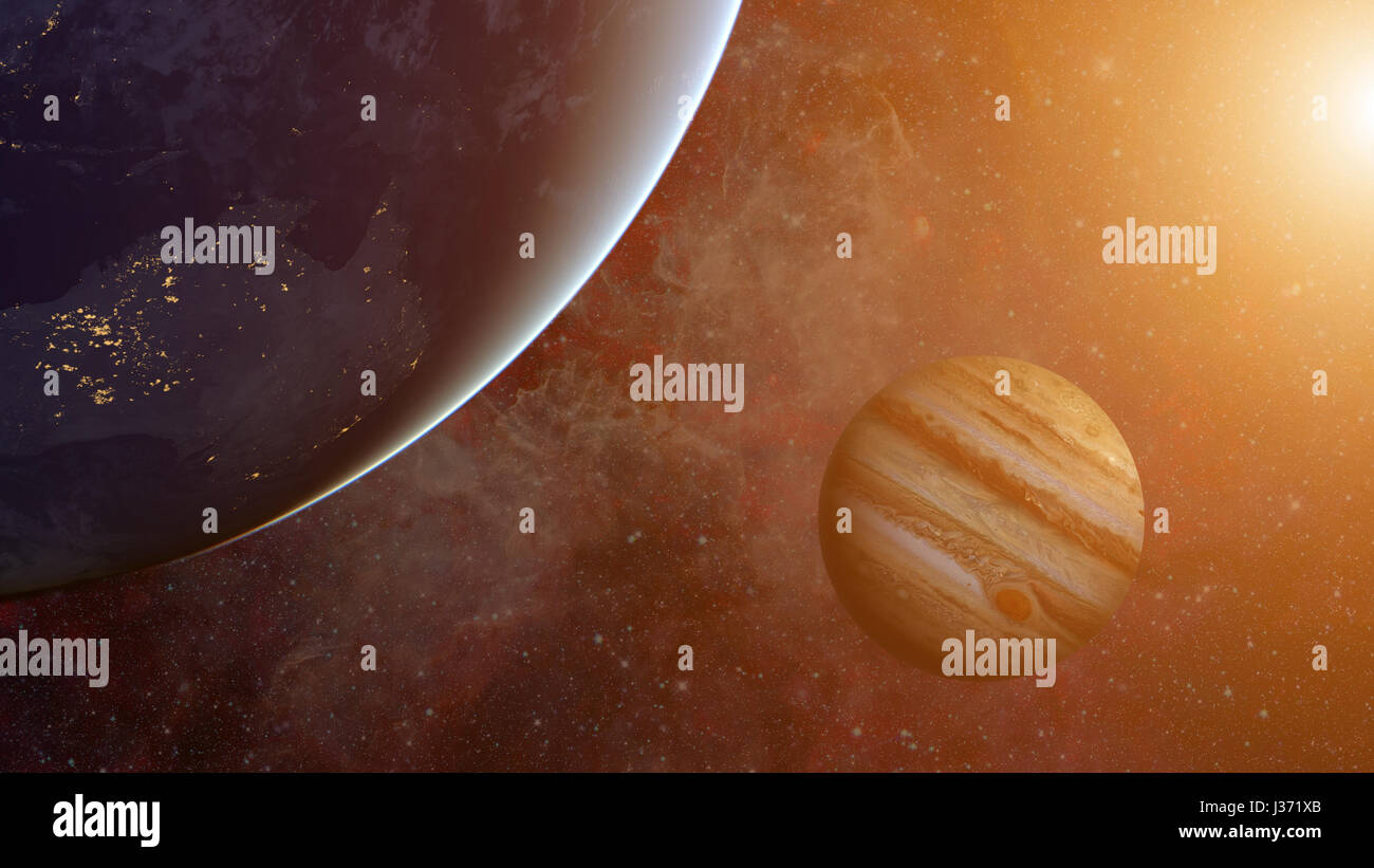 Sonnensystem - Jupiter. Wissenschaft-Hintergrund. Elemente dieses Bildes, eingerichtet von der NASA Stockfoto