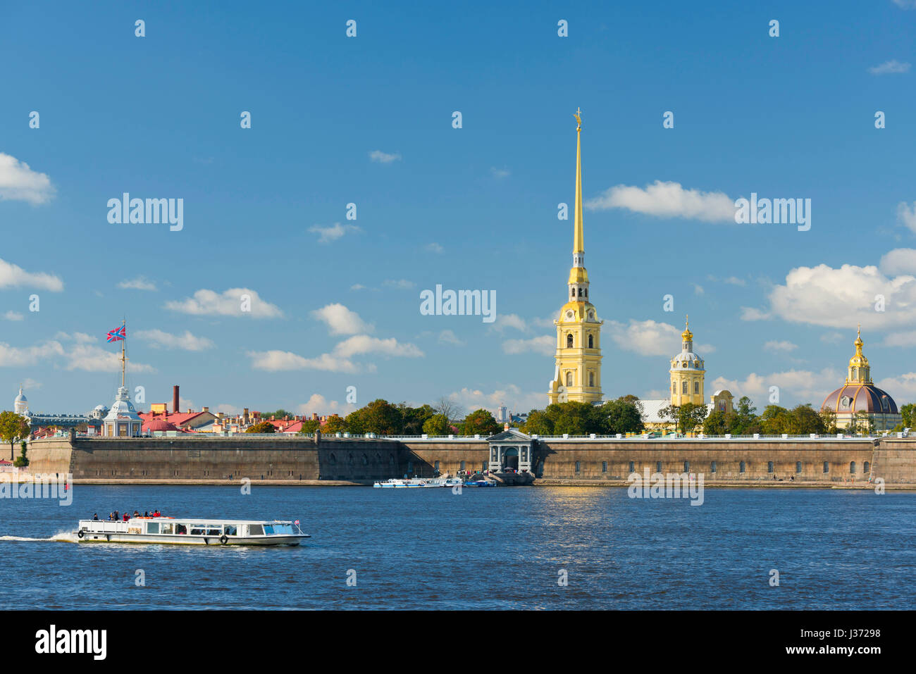 Die Peter und Paul-Festung und die Newa, Sankt Petersburg, Russland Stockfoto