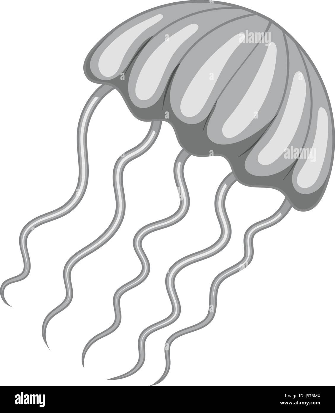 Quallen-Symbol Monochrom Stock Vektor