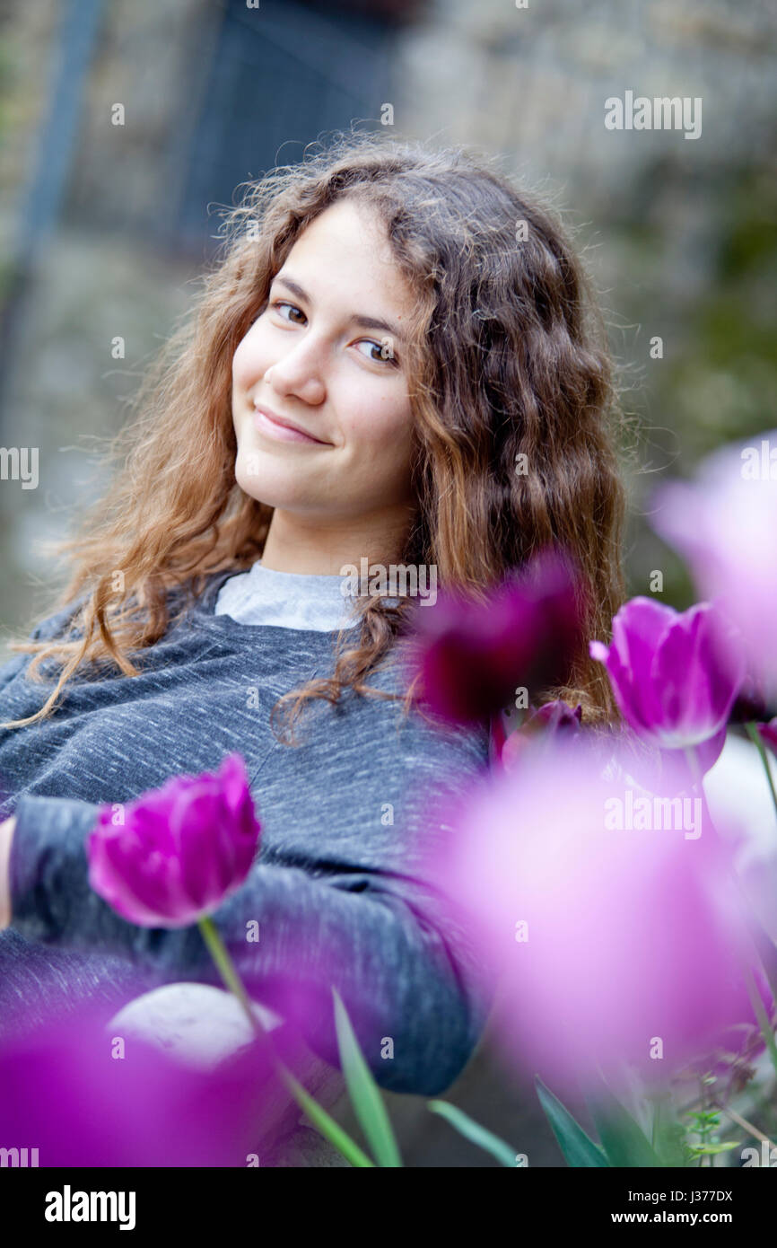 Porträt einer jungen Frau in ihren Teenager-Alter Stockfoto