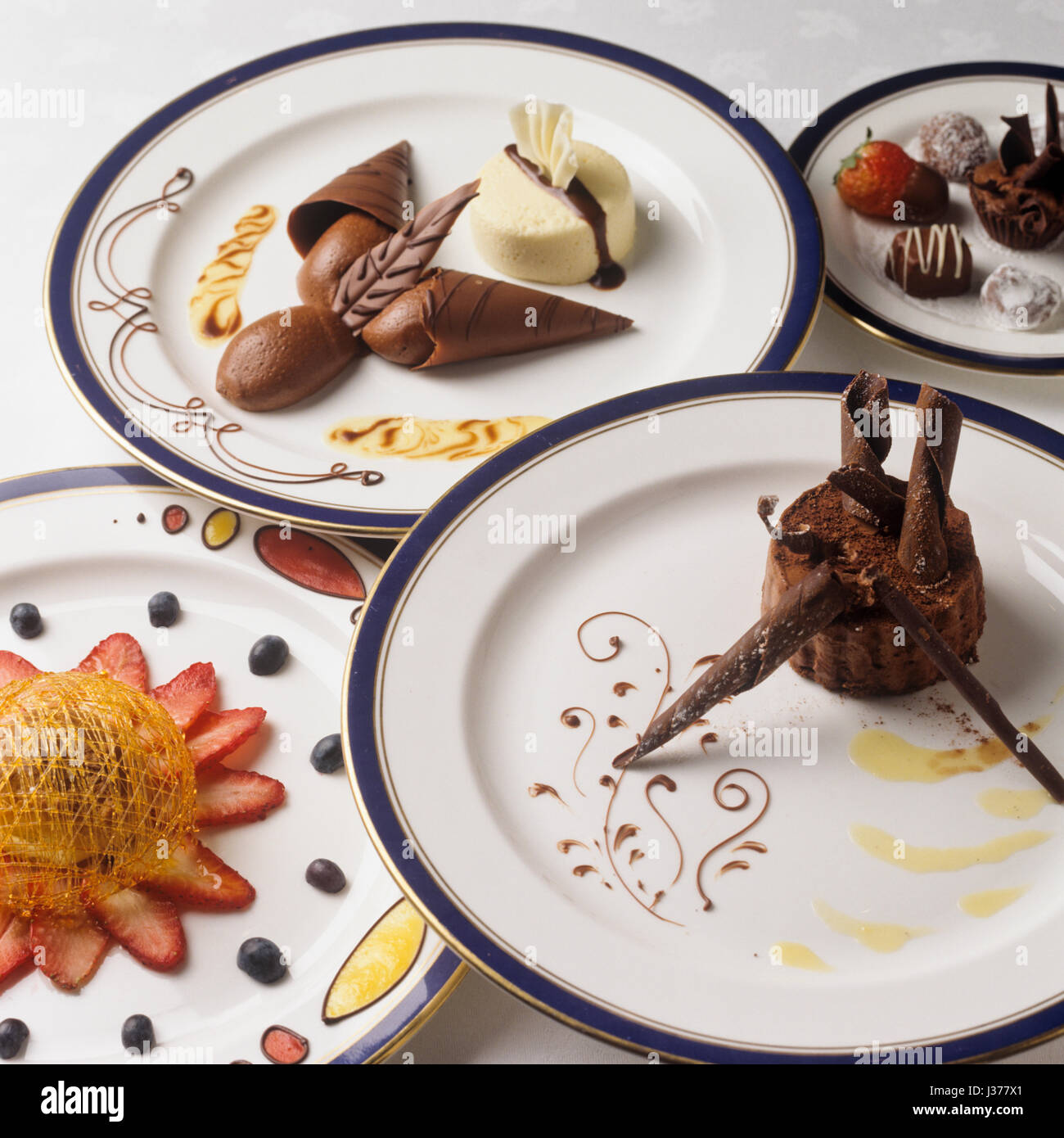 Auswahl an Desserts. Stockfoto