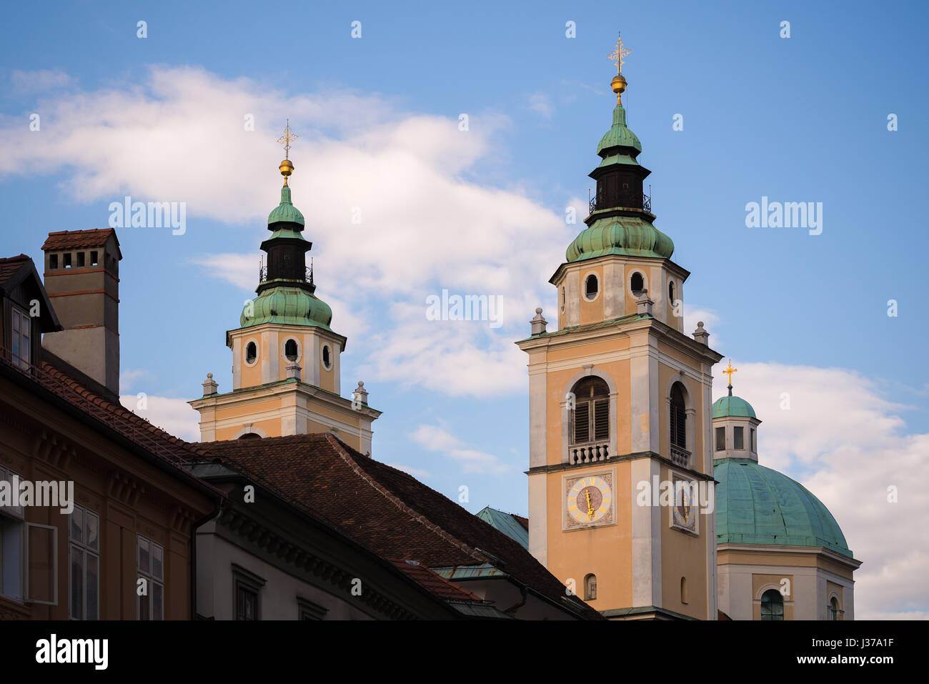 Kathedrale der Hl. Nikolaus in Ljubljana Stockfoto