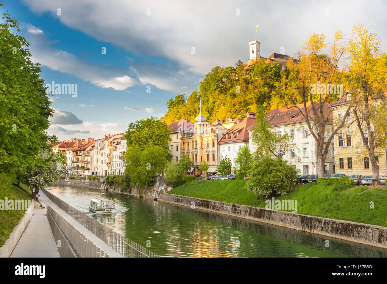 Mittelalterlichen Häusern von Ljubljana, Slowenien, Europa. Stockfoto
