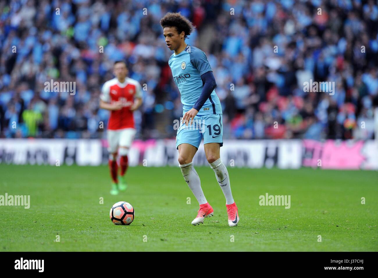 LEROY SANE von MANCHESTER CITY FC ARSENAL V MANCHESTER CITY FC WEMBLEY Stadion LONDON ENGLAND 23. April 2017 Stockfoto