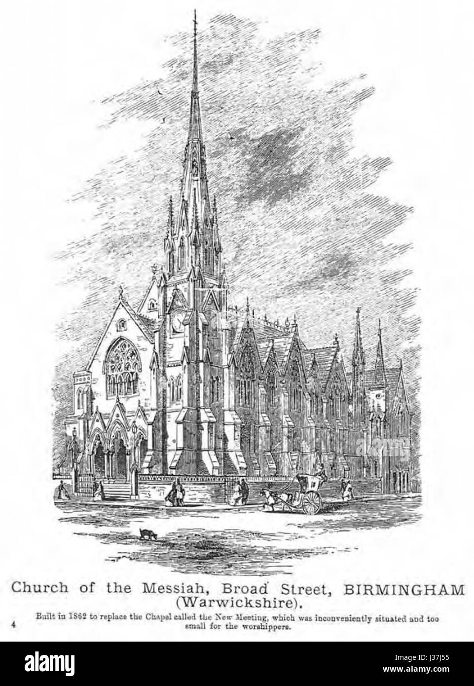 Die Church of the Messiah, die sich an der Broad Street in Birmingham befindet, ist ein bemerkenswertes religiöses Gebäude, das für sein architektonisches Design und seine gemeinschaftliche Bedeutung bekannt ist. Die Kirche diente als Ort des Gottesdienstes und der Gemeindeversammlungen, mit einer langen Geschichte in der religiösen Landschaft der Stadt. Stockfoto