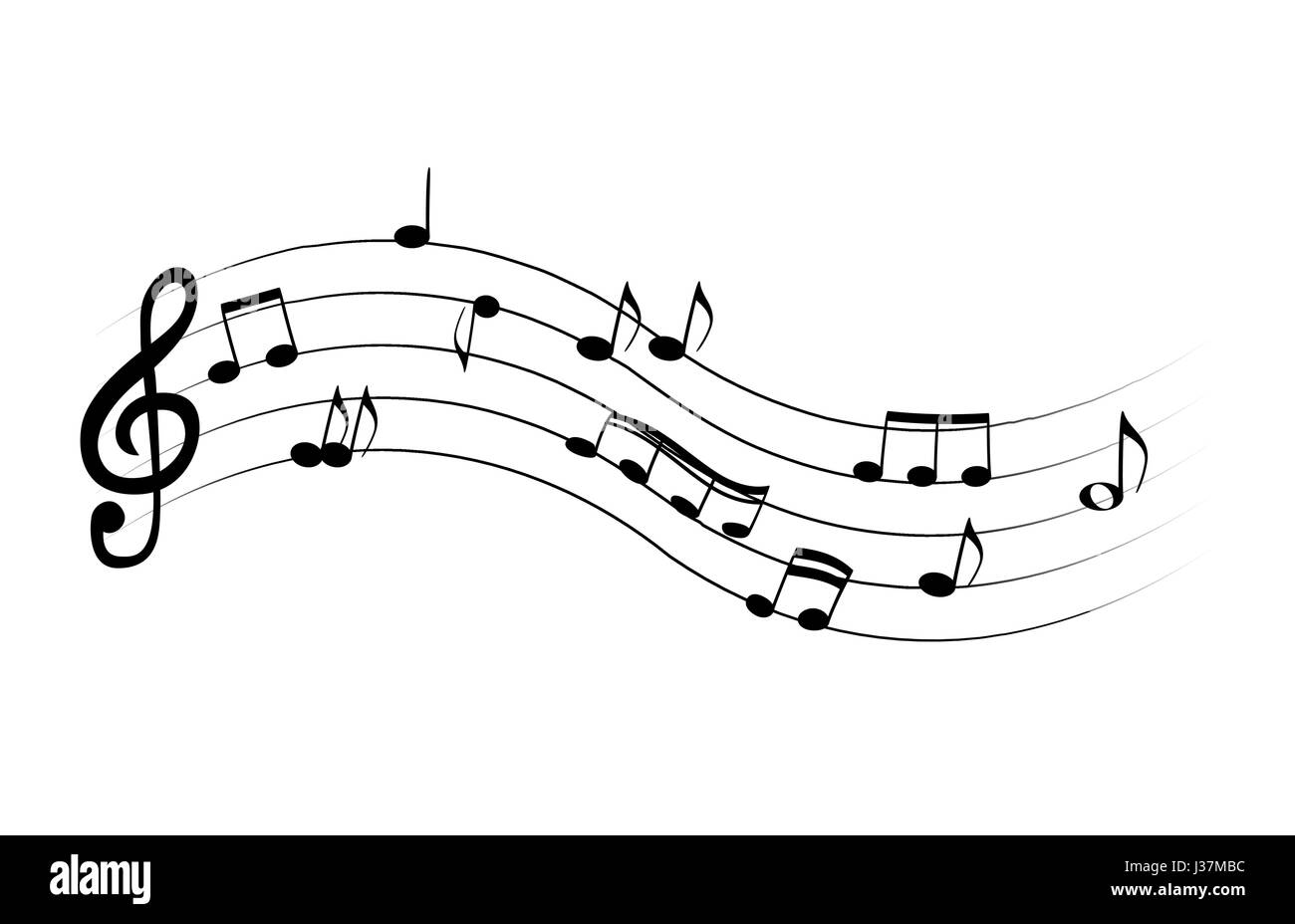 Satz von Musiknoten auf fünf Uhr Notation ohne eine featu Stock Vektor