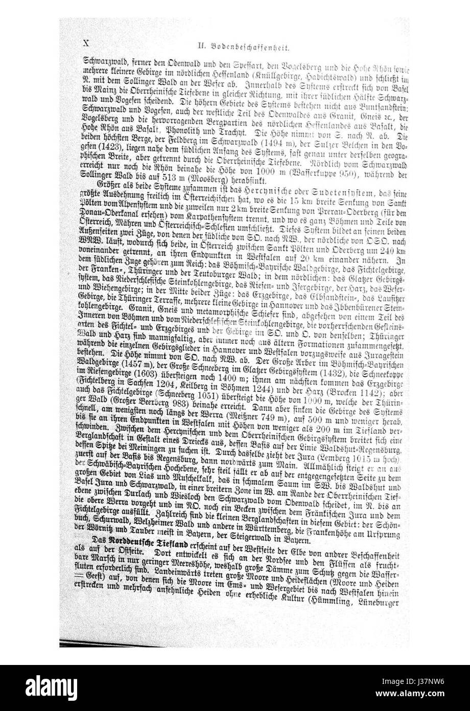 Ein Eintrag aus „de Ortslexikon“ von Neumann, möglicherweise ein geographisches oder historisches Lexikon, das Details über Orte, Regionen oder Städte in Europa oder anderen Teilen der Welt enthält. Stockfoto