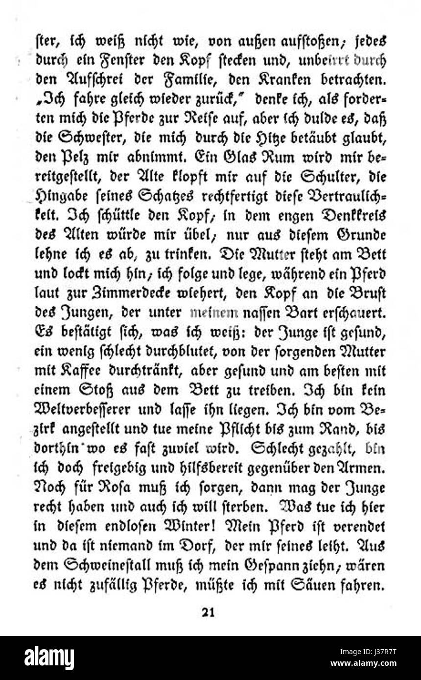 „Ein Landarzt“ von Franz Kafka ist eine Kurzgeschichte, die Themen Isolation, Surrealismus und menschliches Leid aus der Perspektive einer ländlichen doctorâ Erfahrung erforscht. Das Werk spiegelt den unverwechselbaren Stil und die existenziellen Anliegen von Kafkaâ wider. Stockfoto