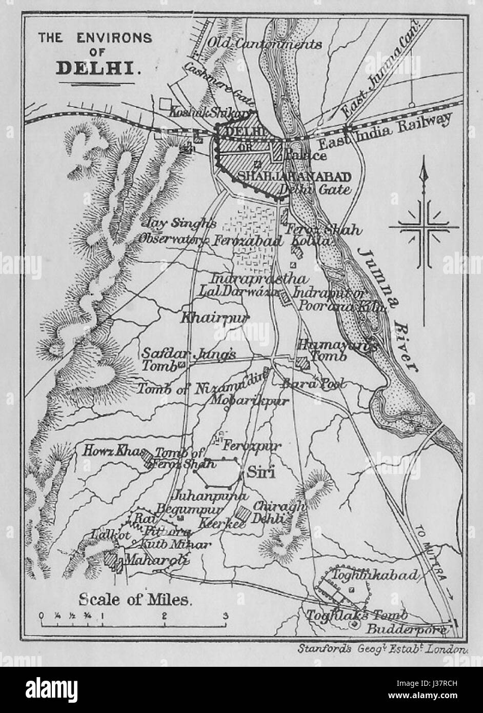 Delhi und seiner unmittelbaren Umgebung, 1901 von Murrays Handbuch für Reisende Stockfoto