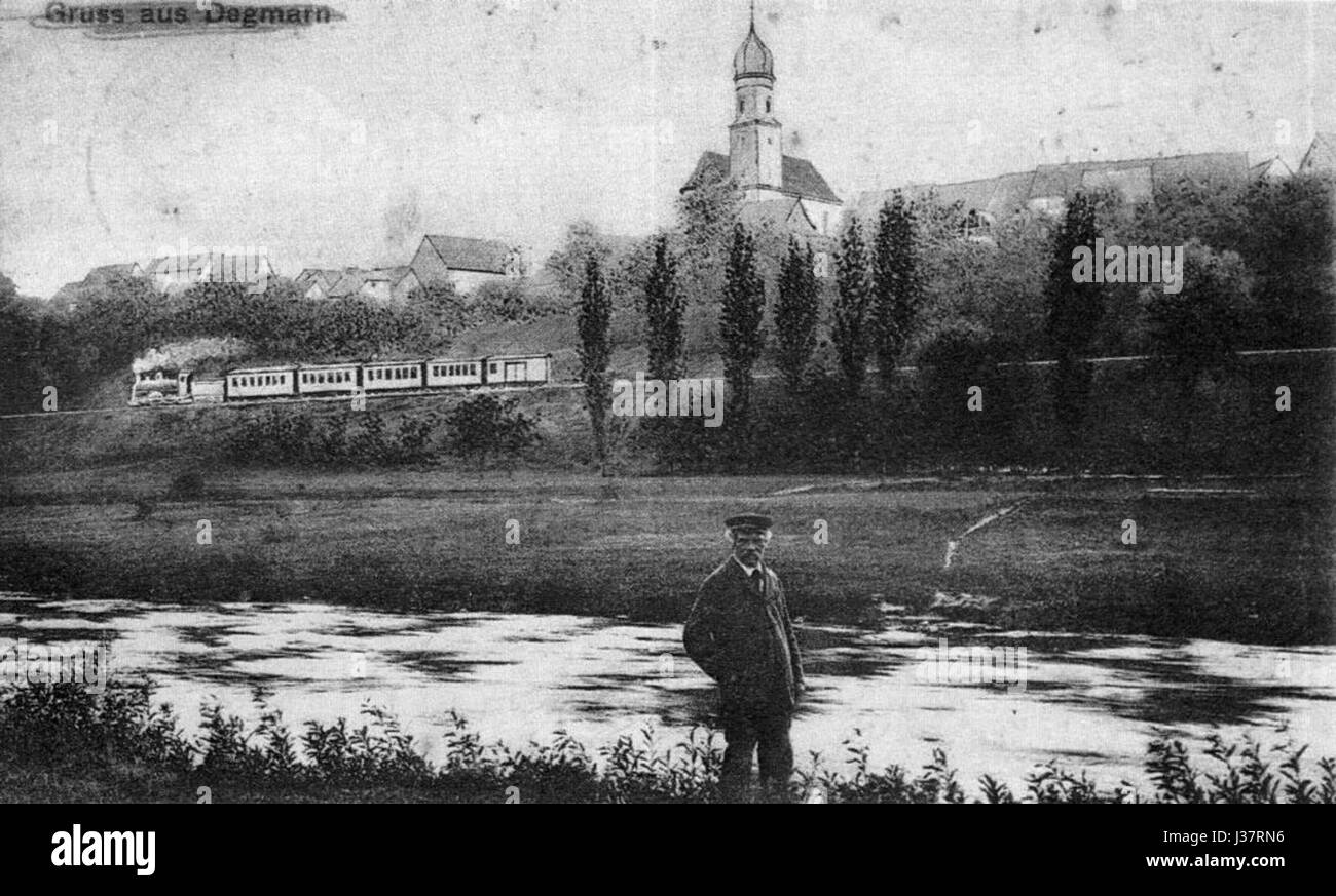 Degmarn Kochertalbahn Postkarte 1907 1908 Stockfoto