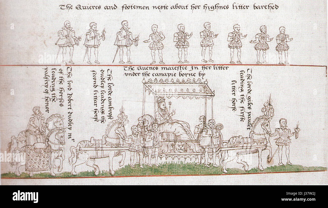Krönungsprozession von Elisabeth i. von England 1559 Stockfoto