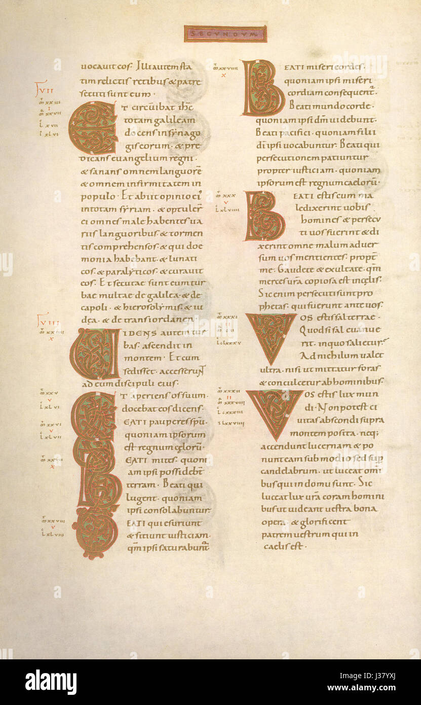 Codex Aureus Epternacensis Folio 24 verso Stockfoto