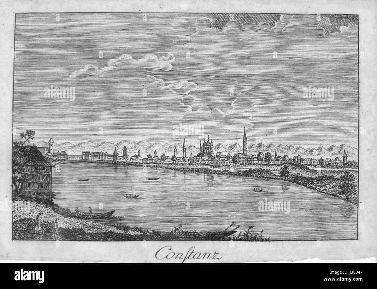 Dies bezieht sich auf Constanz, eine Stadt in Deutschland, im 18. Jahrhundert (JH für Jahrhundert). Der Titel weist auf einen historischen Kontext hin, der die Rolle der city in der deutschen Kultur und Geschichte in dieser Zeit unterstreicht. Stockfoto Dies bezieht sich auf Constanz, eine Stadt in Deutschland, im 18. Jahrhundert (JH für Jahrhundert). Der Titel weist auf einen historischen Kontext hin, der die Rolle der city in der deutschen Kultur und Geschichte in dieser Zeit unterstreicht. Stockfoto