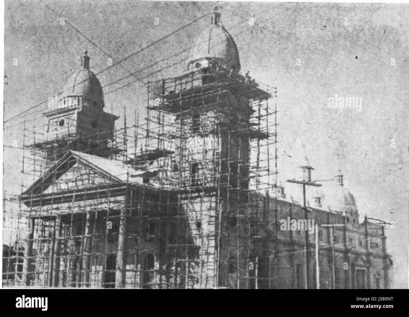 Construccion De La Bacilica De La Chiquinquira Stockfoto