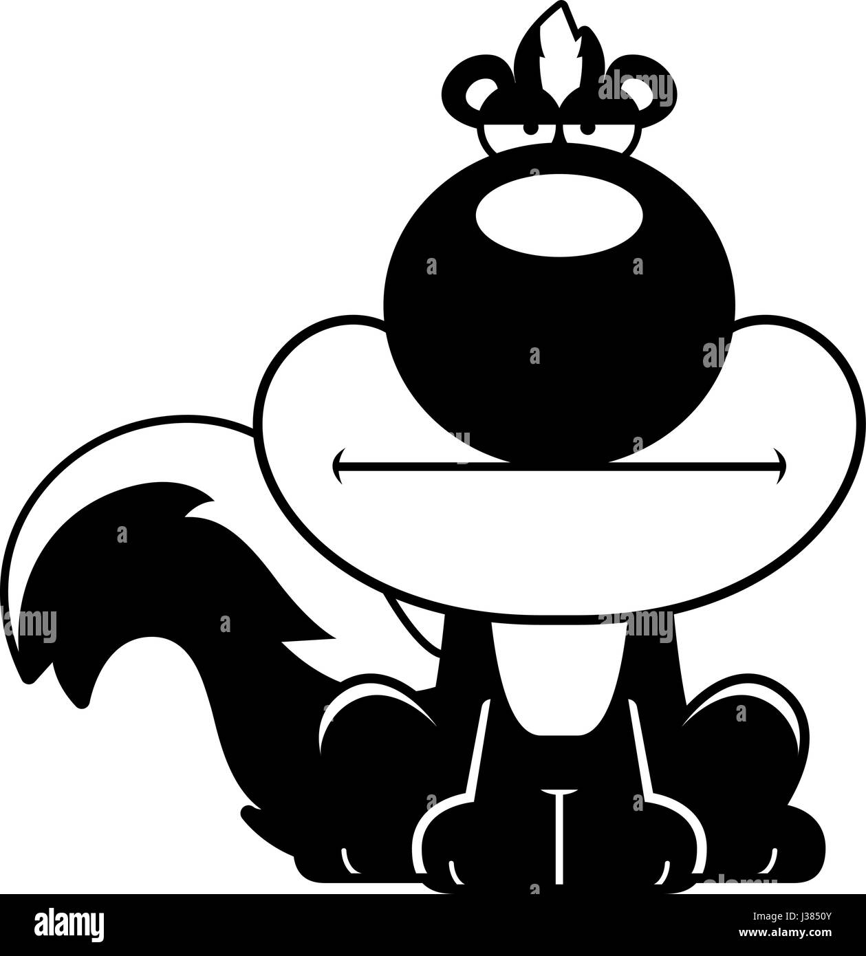 Eine Karikatur Illustration ein Stinktier mit einem gelangweilten Gesichtsausdruck. Stock Vektor