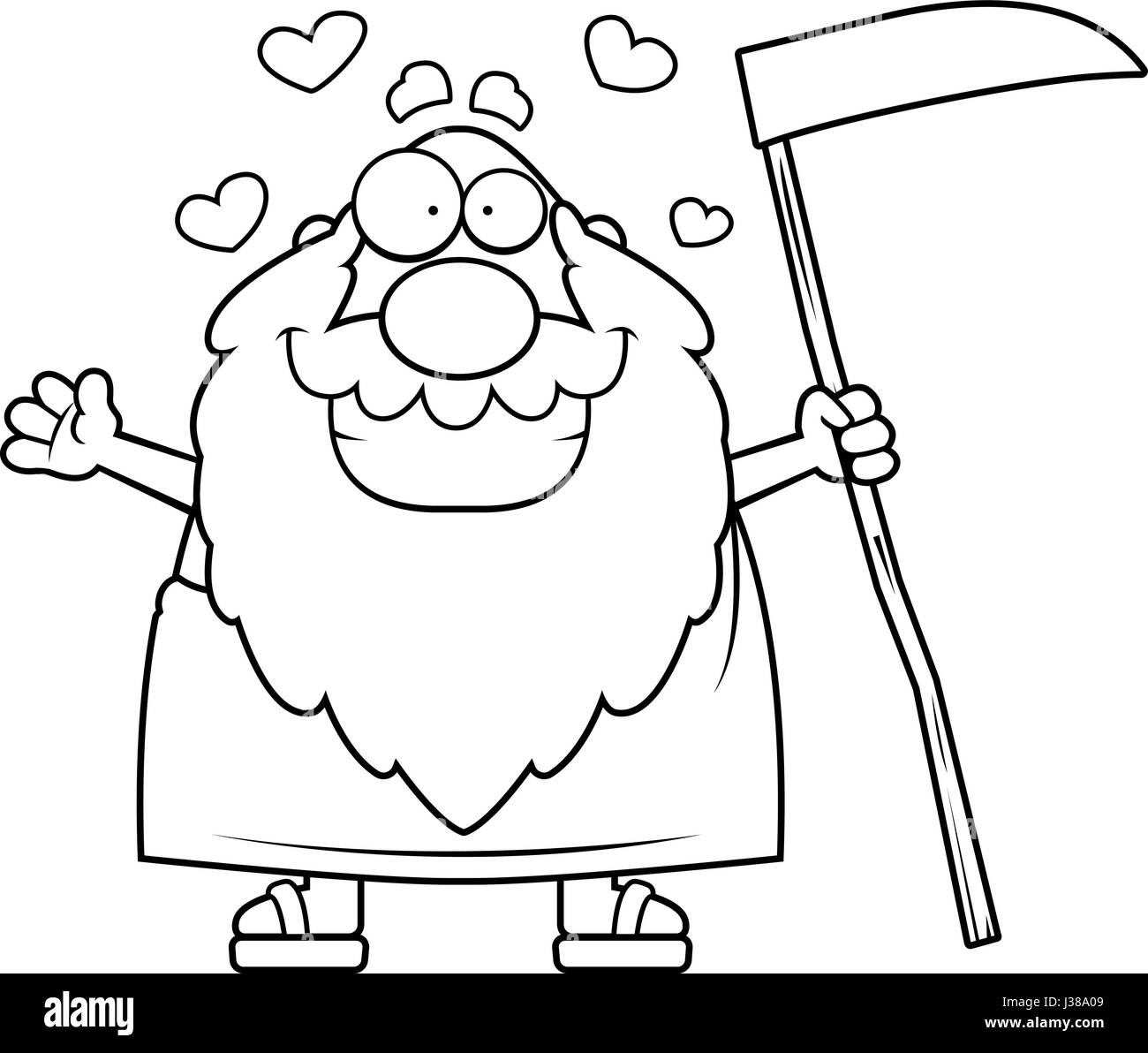 Ein Cartoon-Illustration von Vater Zeit bereit, eine Umarmung zu geben. Stock Vektor